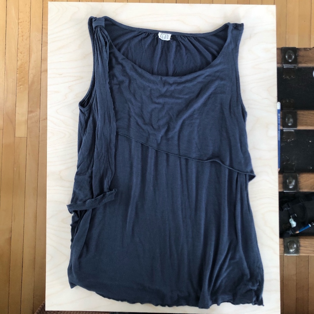 midnight blue cotton vest top, size L